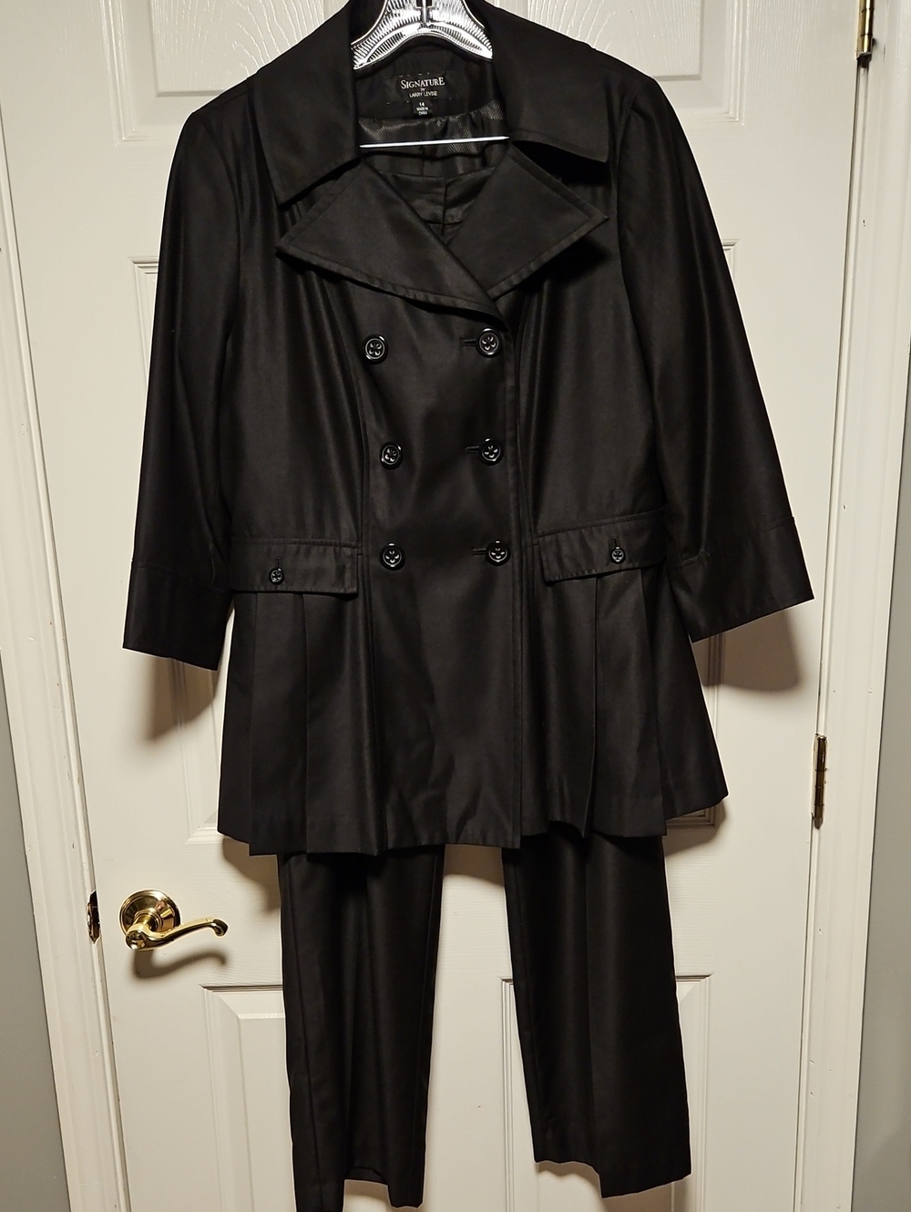Signature By Larry Levine Double-Breasted Pantsuit